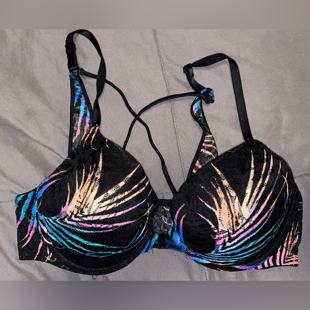 PINK Victoria's Secret Black and Multicolor Bra